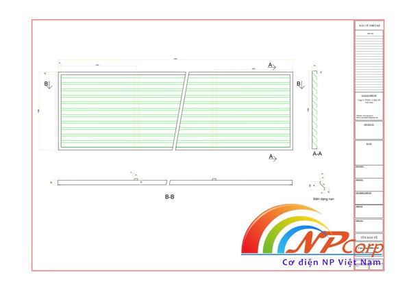 Bản vẽ cửa chớp tôn mạ màu nan Z Bản vẽ cửa chớp tôn mạ màu nan Z