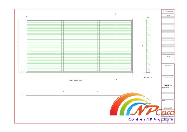 Bản vẽ cửa chớp tôn mạ màu NP Bản vẽ cửa chớp tôn mạ màu NP